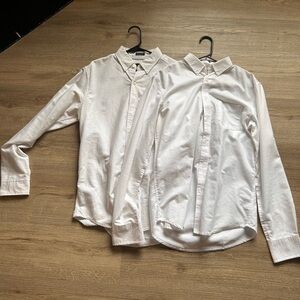 American Eagle Outfitters Cream Button-Up Shirt